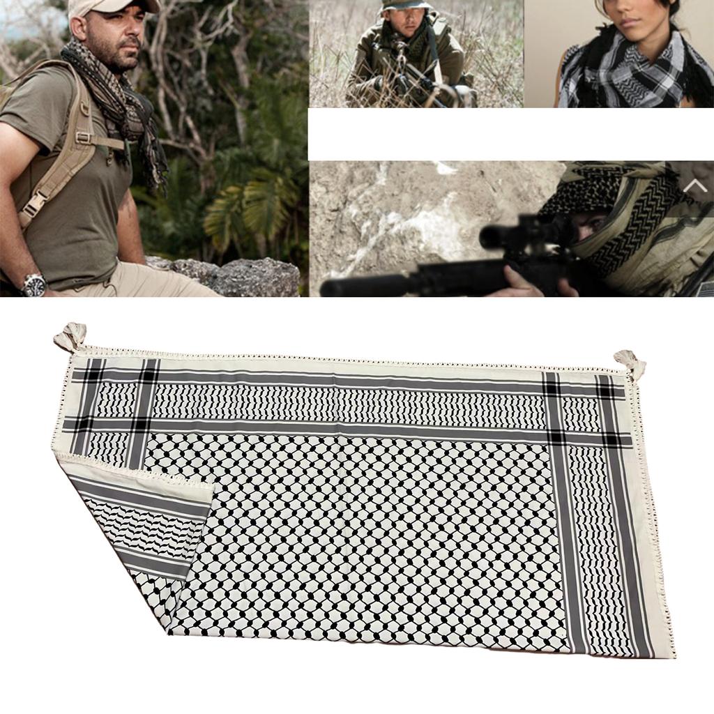 128x128cm Arab Scarf Outdoor Enthusiasts Keffiyeh Headscarf Multi Purpose Shemagh Scarf for Male Outdoor Dustproof Props