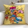 Cartoon Mr. Men And Little Miss Cushion Cover Soft & Easy-Wash Pillow Case – Versatile For Couch, Bed, Travel And Office