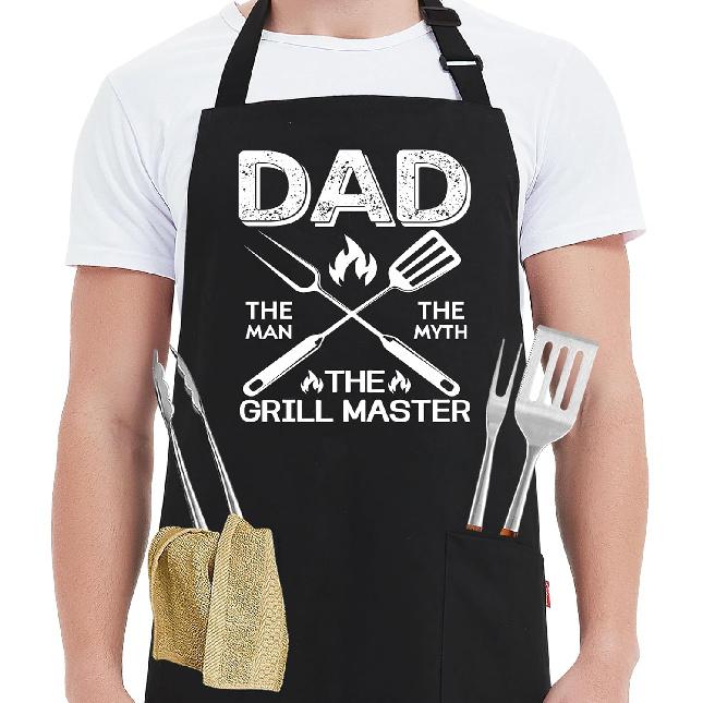 Kaidouma Grill Aprons for Men Dad - Mens Funny Chef Cooking Grilling BBQ Apron with 2 Pockets - Father s Day Apron for Dad