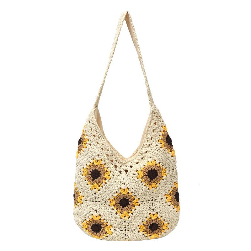 Premium woven bag women's large-capacity new versatile shoulder crossbody seaside beach bag