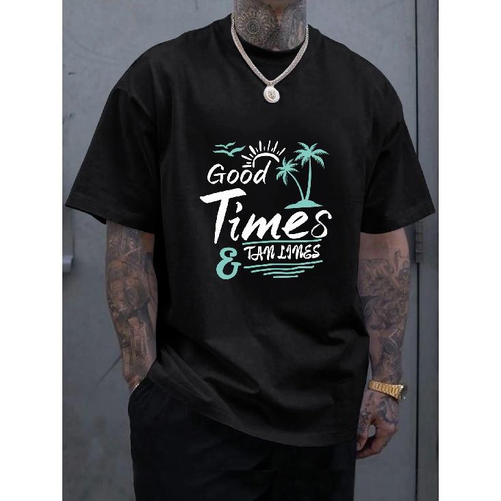 3 barvy pánské tričko s dopisem a kresleným potiskem Muž ležérní oversize Top Cool tričko s výstřihem do O pro pár