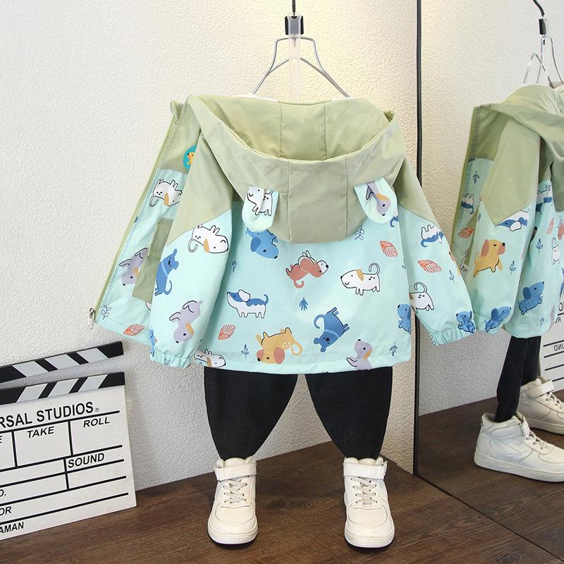 Cartoon Kapuzenoberteile Jungen und Mädchen Herbstjacke Frühling und Herbst Abschnitt der Kinder Herbst Dünne Jacke Kleines Baby