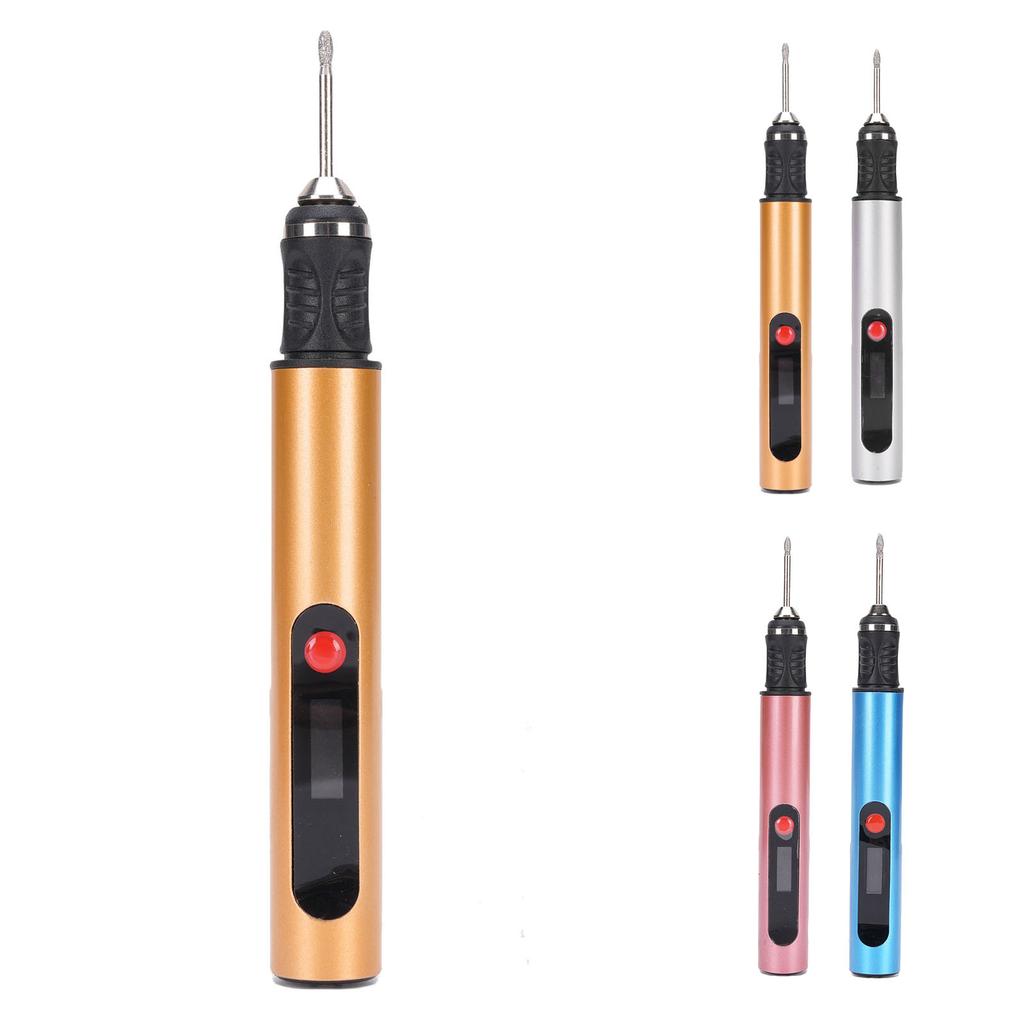 Electric Engraving Pen LCD Display Multifunctional Rechargeable Nail Polish Machine for Home and Pro