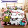 3pcs Moomin Bedding Set Duvet Cover Closure Includes 1 Duvet Cover & 2 Pillowcases, Soft and Comfortable for All Seasons.