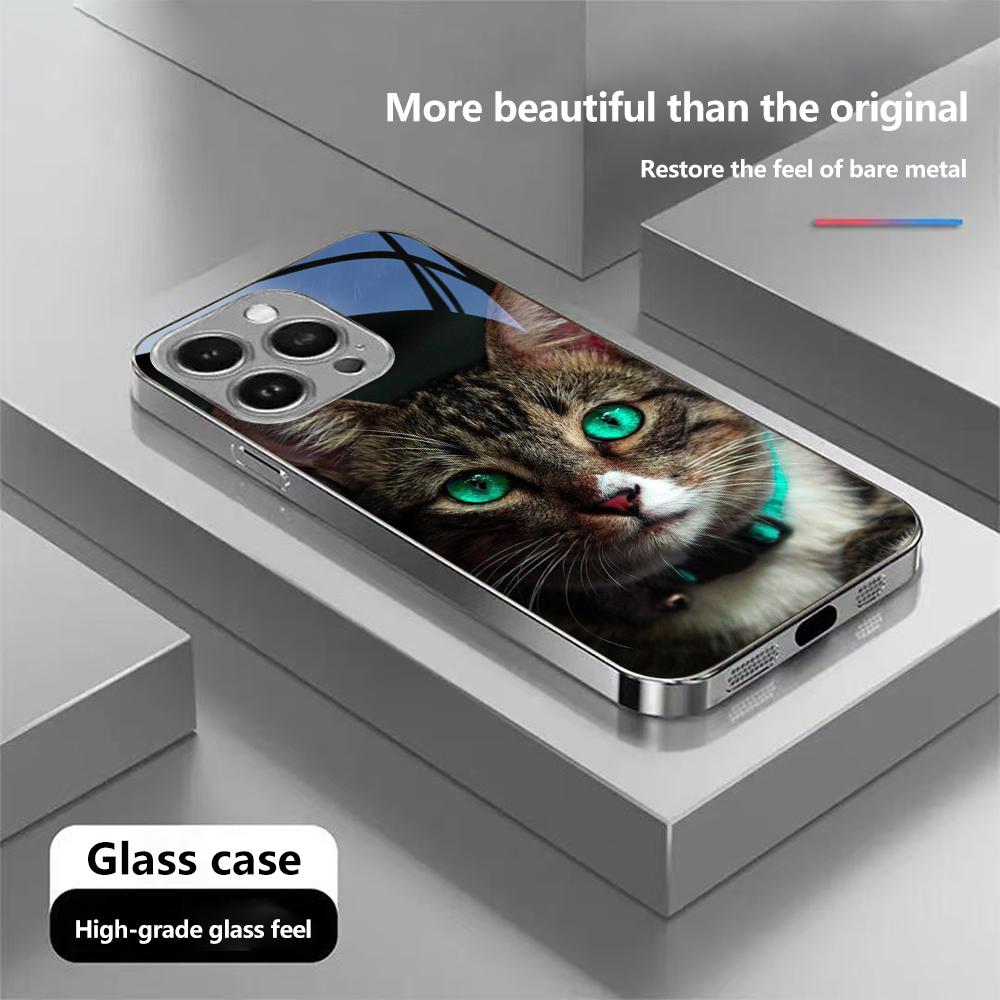 

Чехол для телефона N152 Cool cat Black Design Art для iPhone 16 15 Pro Max Samsung S24 Ultra A54 A35 Xiaomi Redmi Note13 Pro с покрытием из закаленного стекла Infinix Smart 9