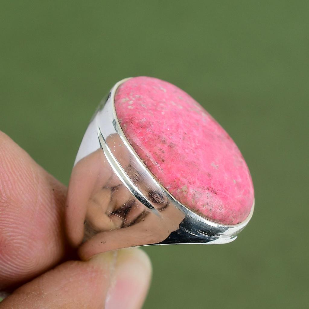 Thulite Ring 925 Sterling Silver Ring Handmade Gemstone Ring Natural Thulite Jewelry Unique Design Ring Wedding Gifts Available In Ring Size