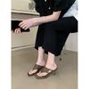 Internet Celebrities Pinch Feet White Flip-flops Women's Summer Wear 2025 New Temperament Ins Sandals High Heels Toe Sandals