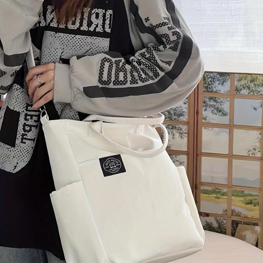 Stilig ensfarget totebag Slitesterk Organisert med flere lommer Allsidig skulderveske for kvinner Chic avslappet håndveske lommebok for hverdagsbruk