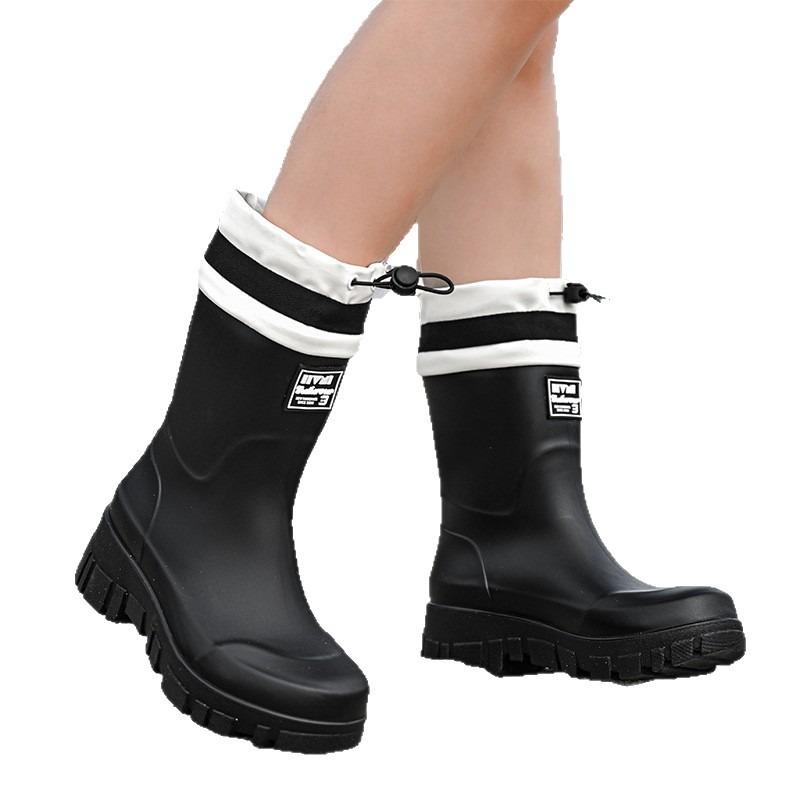 Mountain women's rain boots waterproof bundle pull rope women's boots outdoor camping stream water boots commuting fashion rubber shoes wading boots