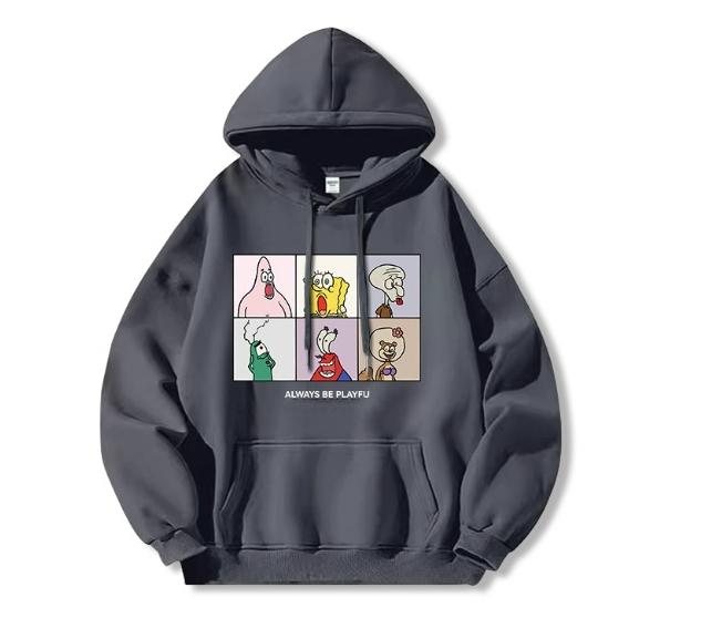 

Sponge Baby Pai Big Star Printed Hoodie Men s and Women s Hong Kong Fashion Anime Fashion Brand Autumn Anime Clothes Coat Youth 3XL
