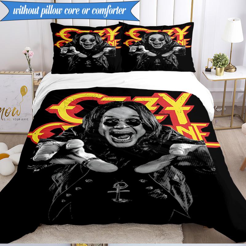 3PCS Ozzy Metal Legend Bedding Set,Including 1pc Duvet Cover And 2pcs Pillowcases Perfect for Bedroom, Dormitory, Fan Christmas Gift