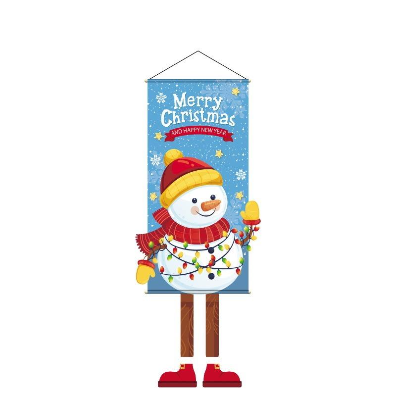 

Christmas Hanging Flag Long Leg Elf Santa Cluas Snowman Elf Xmas Outdoor Banner Merry Christmas Mall Window Decor Happy New Year