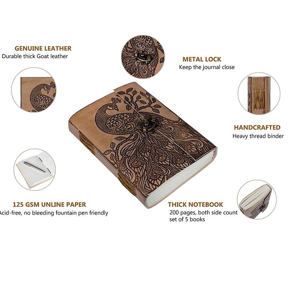 Tagebuch mit Vintage-Schloss, persönlicher Organizer, Tagebuch für Männer und Frauen.  Farbe braun