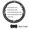 Hand Sewing Car Braid On Steering Wheel Cover For Suzuki Ignis 2016-   2024 Beige Dark Gray Microfiber Leather