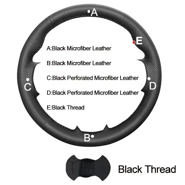 Hand Sewing Car Braid On Steering Wheel Cover For Suzuki Ignis 2016- 2024 Beige Dark Gray Microfiber Leather