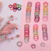 Dww-100 Mixed Hair Elastics for Girls, Stretchable Hair Elastics for Children, Mixed Color Hair Elastics for Girls and Women with Different Hairstyles