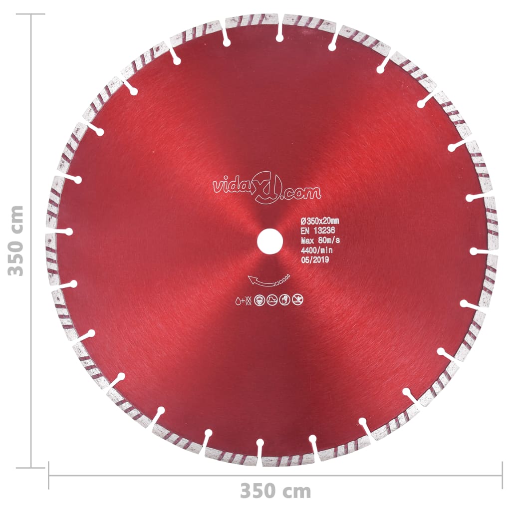 Turbo Diamond Cutting Disc for Steel 350 mm