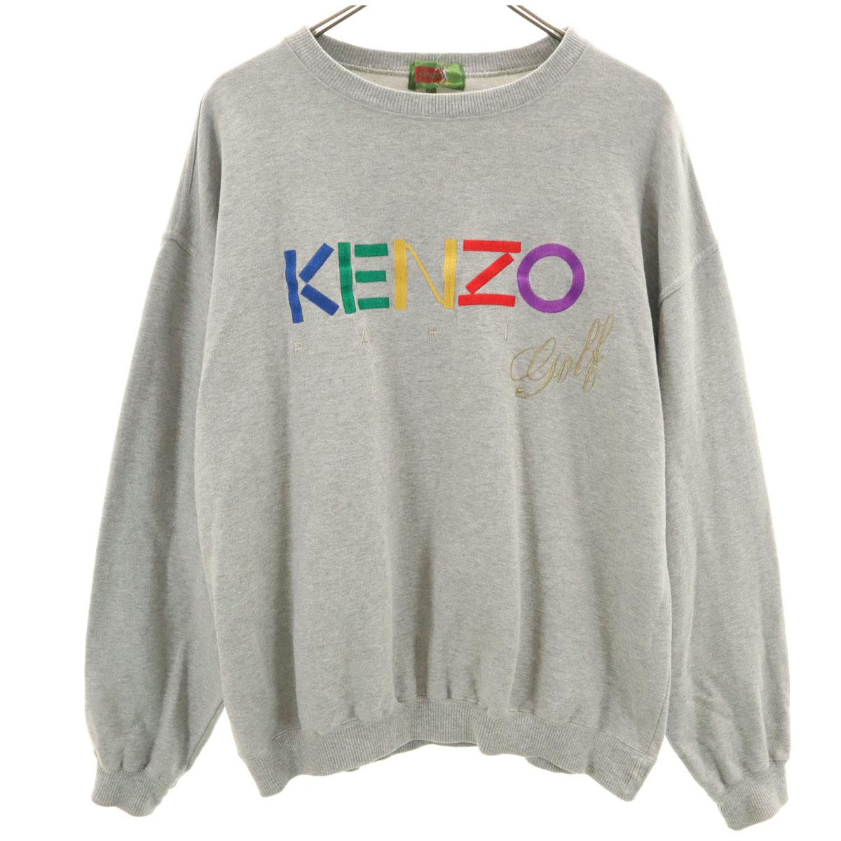 

KENZO GOLF 90-е Сделано в Японии Старый Свитшот с длинным рукавом 4 Серый пот Мужской Б/У