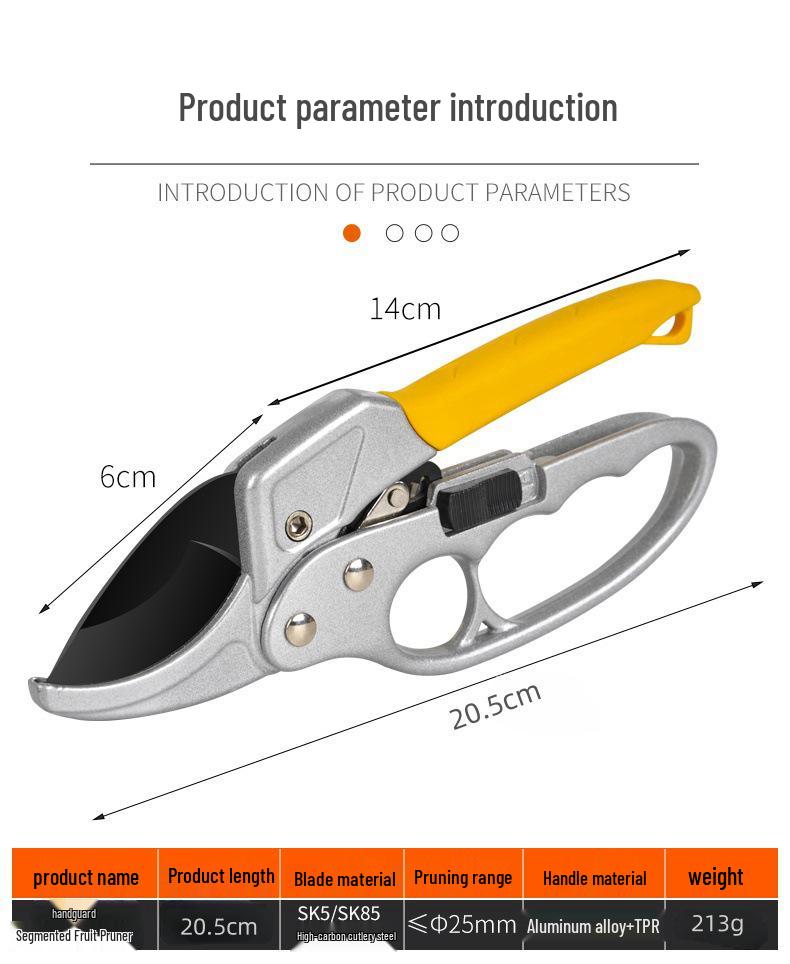 Garden Pruning Shears with Hand Guard - Ideal for Branches, Flowers, and Fruit Trees