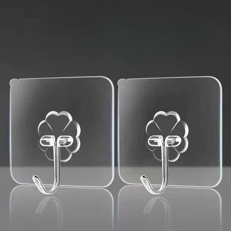 Transparent Hook, Strong Adhesive, Wall-mounted, Load-bearing, Bathroom and Kitchen, Seamless Adhesive Hook, No Need for Drilling, Adhesive Hook