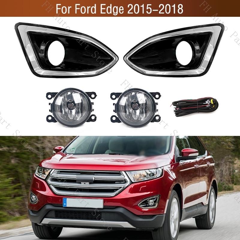 Front Bumper Fog Light Lamp Trim Cover Frame Grille For Ford Edge 2015 2016 2017 2018 Foglamp Foglight