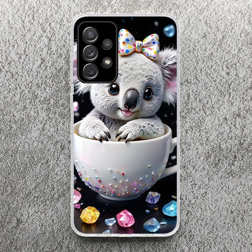 Koala Kawaii Cute Animal Print Soft Case for Samsung A51,A50,A21S,A70,A71 Phone Shell A31,A41,A10,A20E,A30,A40,A6,A7,A8,A9 Cover