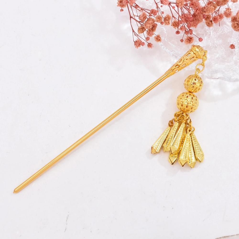 Ethnic Style Golden Tassels Hair Fork Ancient Ethnic Style Hair Sticks  Festival