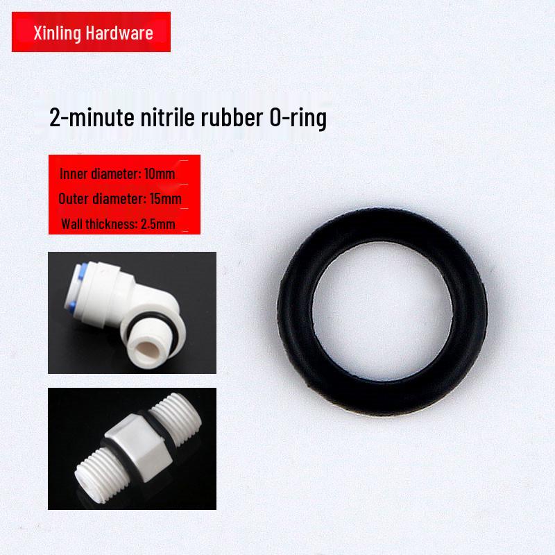 1-6 Minute Sealing Black O-Ring: Rubber Gasket for Water Pipe Joint, Threaded Interface Leak Prevention.
