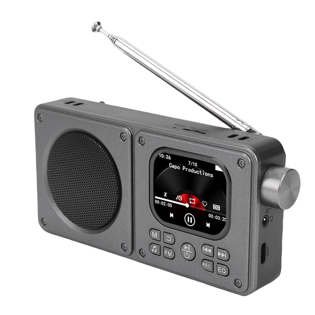 Video Radio AM FM 2.01 Inch Screen MP3 MP4 Player   5.4 Speaker Portable Rechargeable Radio with Earphone  