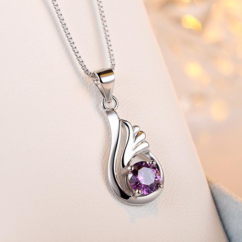New Angel Tears Pendant Women's Fashion Water Drop-shaped Feather Angel Wing Necklace