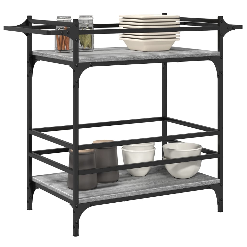Kitchen Trolley Grey Sonoma 82x40x78.5 cm Particleboard