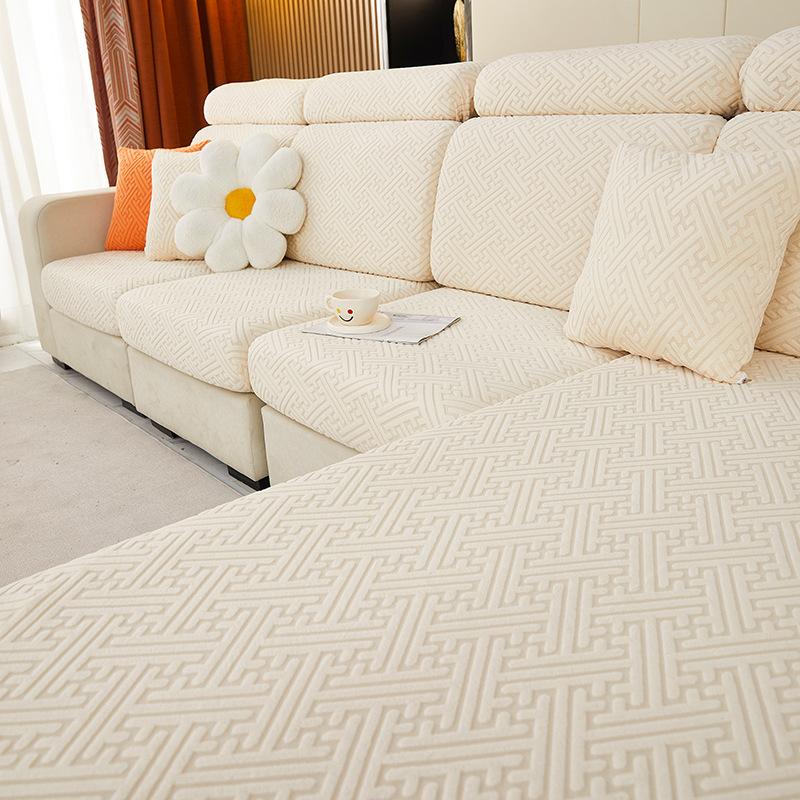 Jacquard Velvet Sofa Cover Non-slip Sofa Cover Cover All-inclusive Four Seasons Universal Elastic Cover Hats Simple Modern Cushion Cover Sub