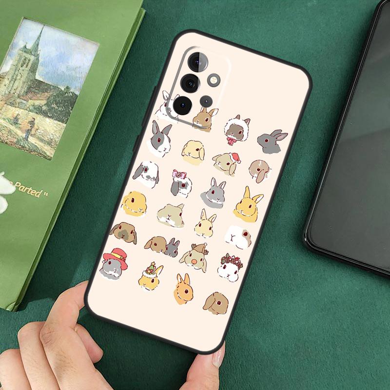 Cartoon Rabbit Bunny Case For Samsung Galaxy A54 A51 A71 A31 A41 A12 A22 A32 A52 A72 A52S A14 A70 A53 Cover