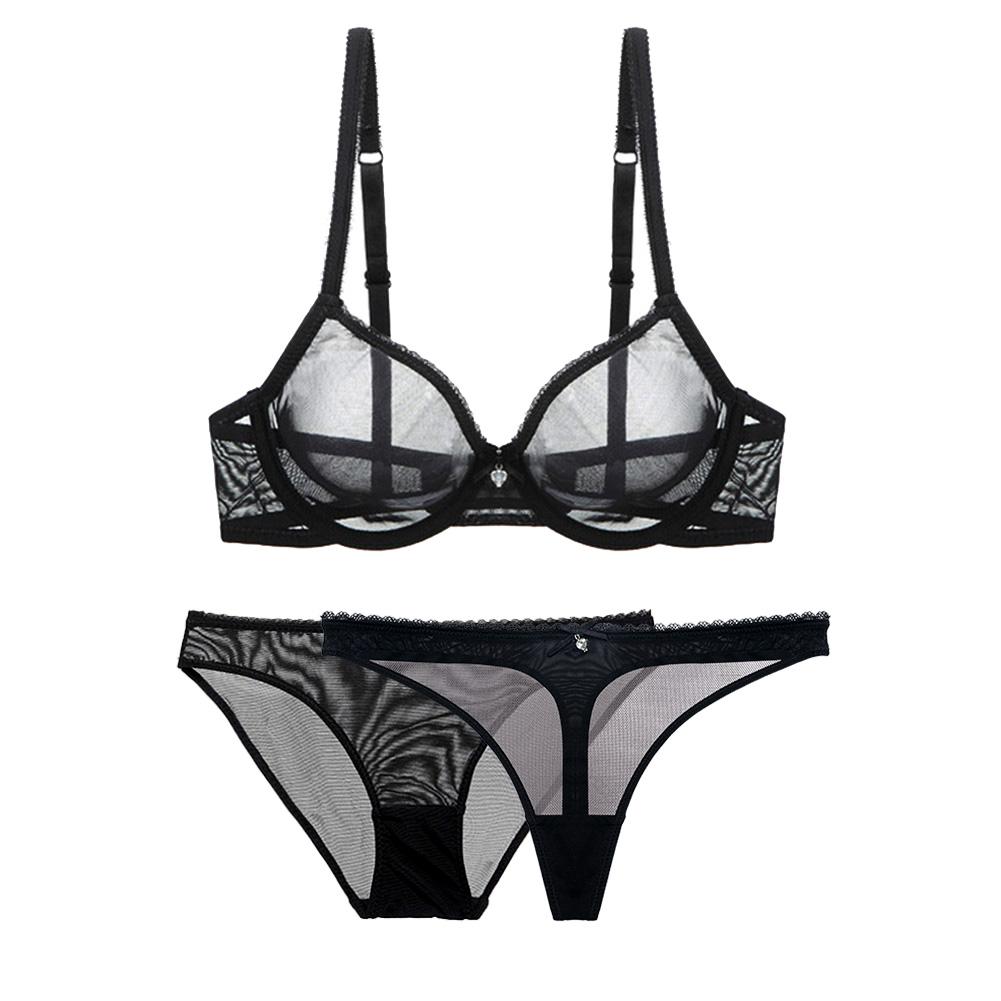 Set di biancheria intima sfoderata in rete Varsbaby 1 reggiseno+2 mutandine