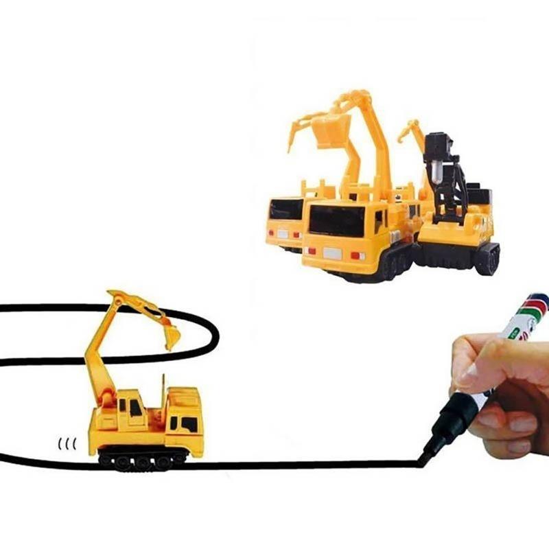 Magic Pen Inductive Car Truck Tank Follow Each Drawn Black Line Track Mini Toys Technology Vehicles