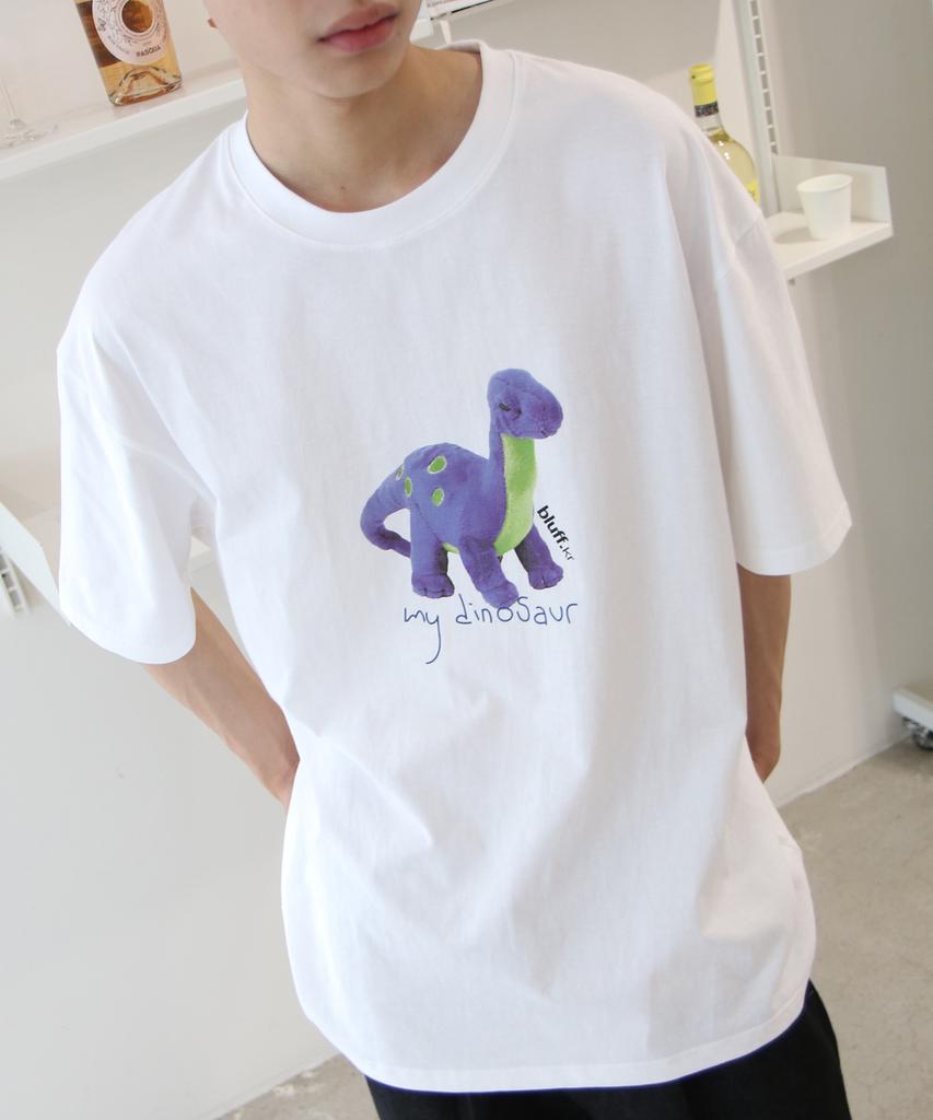 BLUFF Dinosaur Cotton T-Shirt [White]