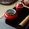 Hand Painted Ceramic Jianshui Forbidden City Red Tea Washing Bowl Chinese Big Pretty Bowl Tea Ceremony Vintage Porcelain Home