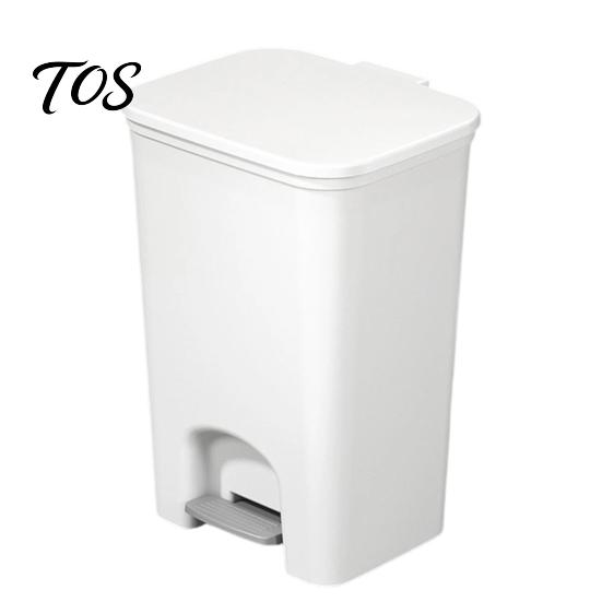 Plastic Wastebasket with Lid Slim Trash Can, Pedal Step Design, Touchless Odor Proof Wastebasket, Narrow for Small Spaces Garbage Bin Waste