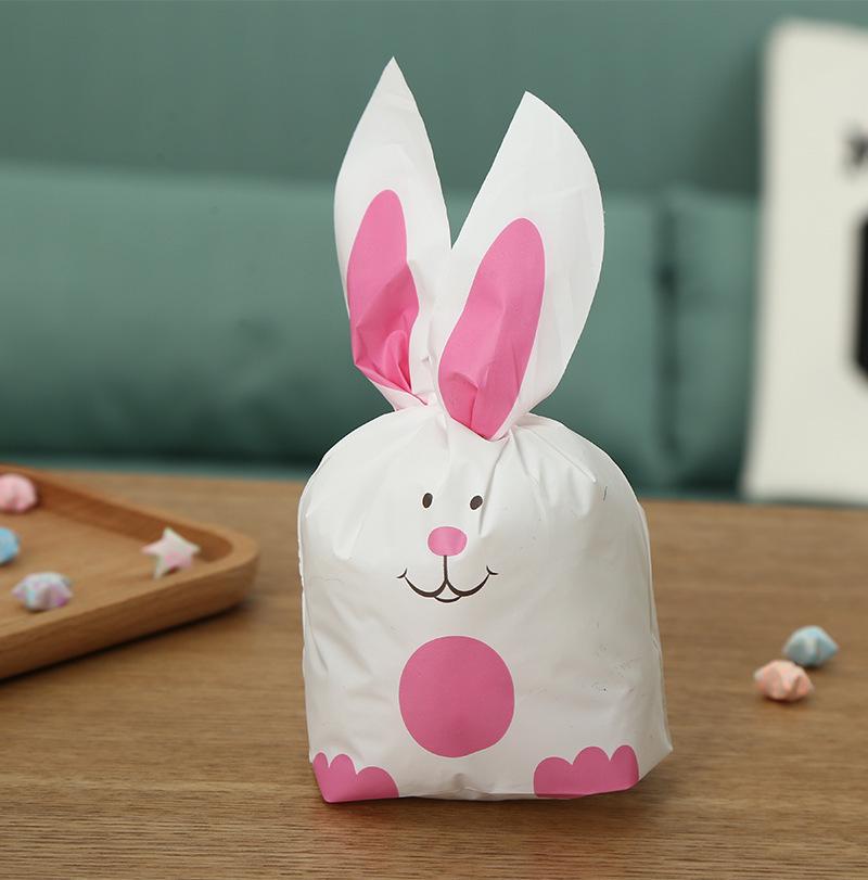 Cartoon Bunny Ears Candy Snack Bag for Kids - Children's Day Gift, Snowflake Crisp Cookies, Small Snacks, Baking Packaging