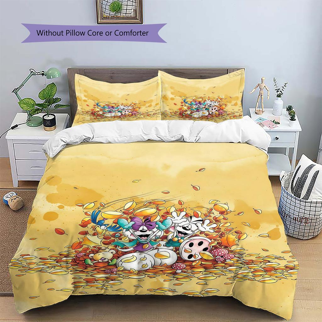 Diddl3 Pattern Bedding Quilt Set  Home Decoration  Gift (1 * duvet cover + 2 * pillowcase  without core)