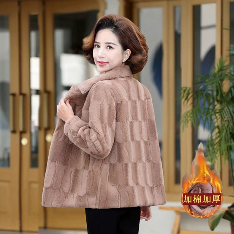 New imitation mink velvet women's coat, new mother's autumn and winter thickened top, short warm cotton-padded coat