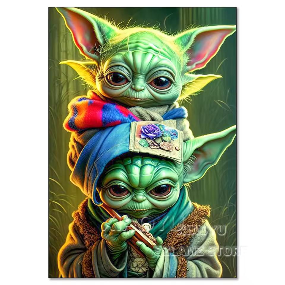 Malowanie Diamentowe 5D Disney Dziecko Yoda Pełne Haft Diamentowy Kreskówka DIY Obrazki z Dżetów Zestawy do Haftu Krzyżykowego Rękodzieło Wystrój Domu