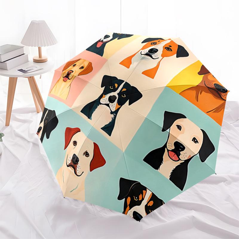 1pc Dogs Pet Fashionable Automatic Opening/Closing Folding Umbrella with 8 Bones, Windproof Portable, Daily Use052