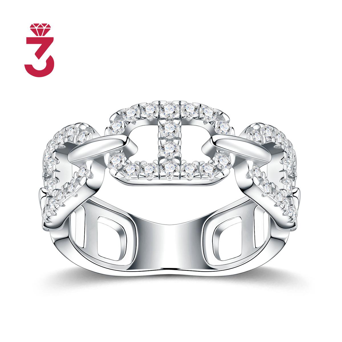 925 Sterling Silver Hip-Hop Pave Moissanite
