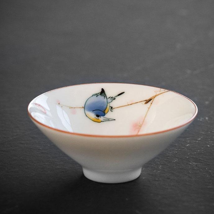60ml White Porcelain Master Cup Hand Painted Ceramic Tea Cup Bowl Teaware Tea Set Cup Kungfu Teacups Set Small Cone Bowl Chazhan