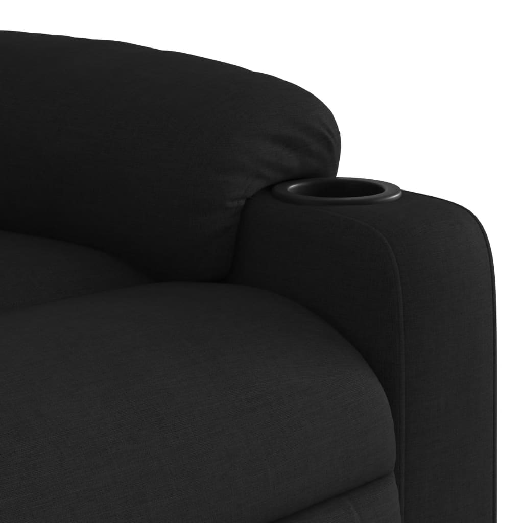 Electric Recliner Chair Black Fabric
