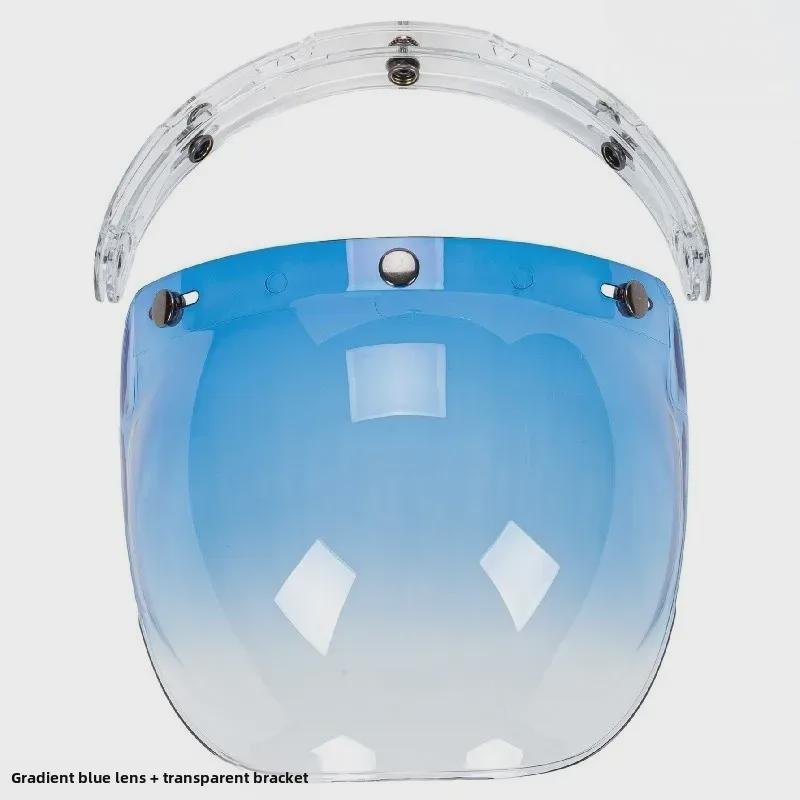 Japanese Three-Button Bubble Lens Motorcycle Helmet
