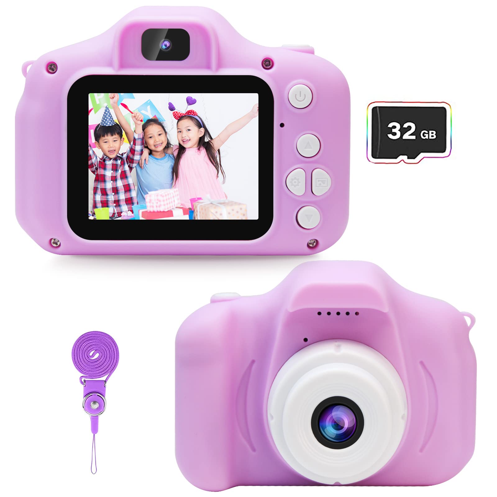 

Gift for Girls Ages 1080p HD Digital Toy Camera for Christmas Birthday Includes 32GB SD Card Kids Camera, 3-9, Children s Camera, Girls, Gift, Gift,