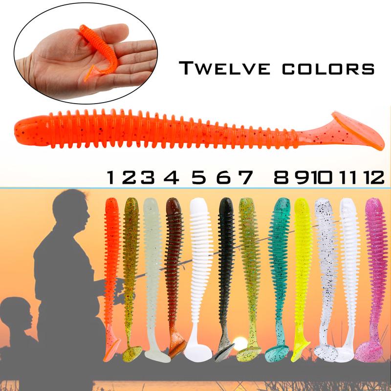 Naluci de pescuit Momeli moi artificiale Viermi de pescuit Bas Pastrav Walleye Apa dulce Crap Accesorii de pescuit