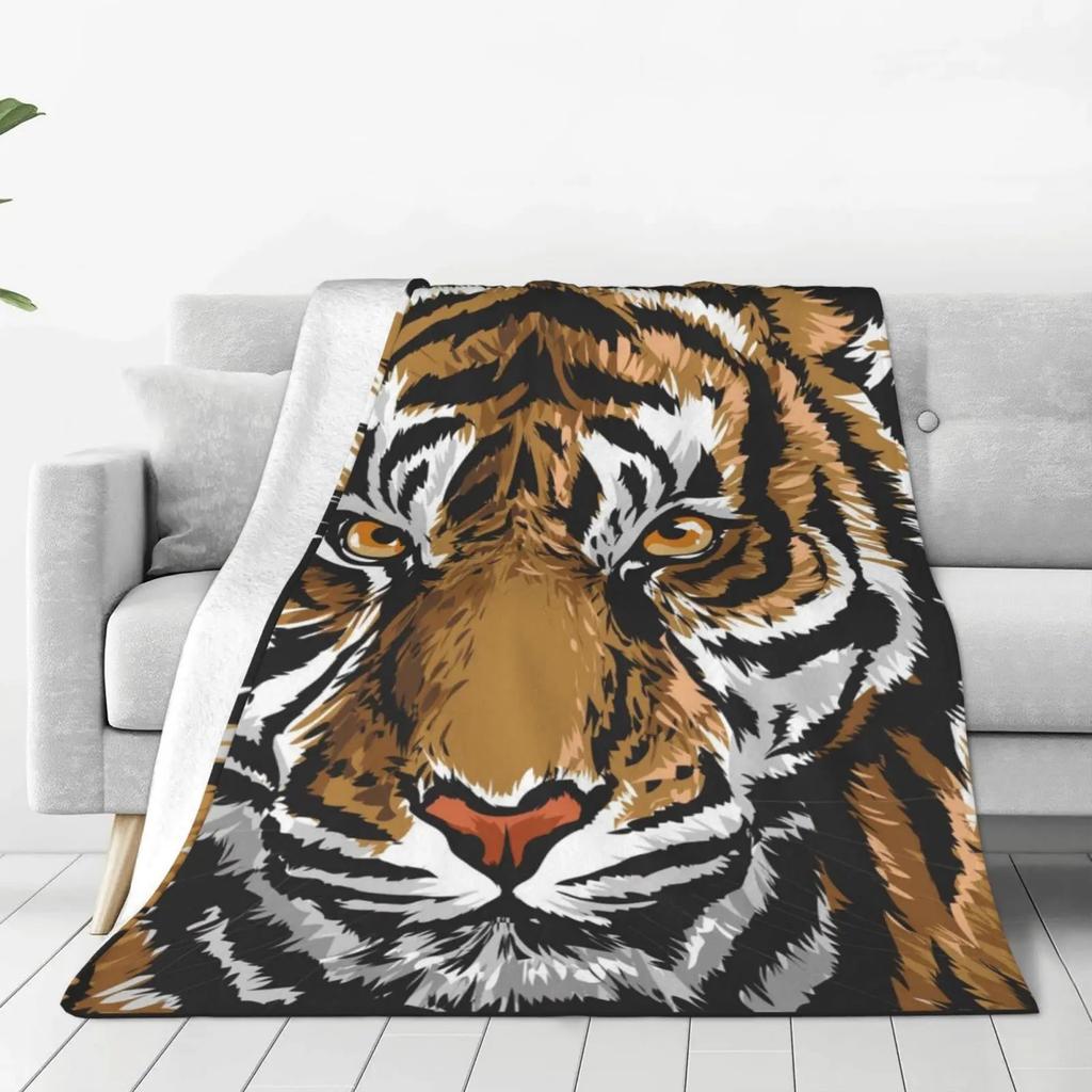 Tiger Blanket Super Soft Warm Bedding Animal Print Throw Blankets Sofa Couch Bedroom Decor Flannel Plush Blanket for All Season